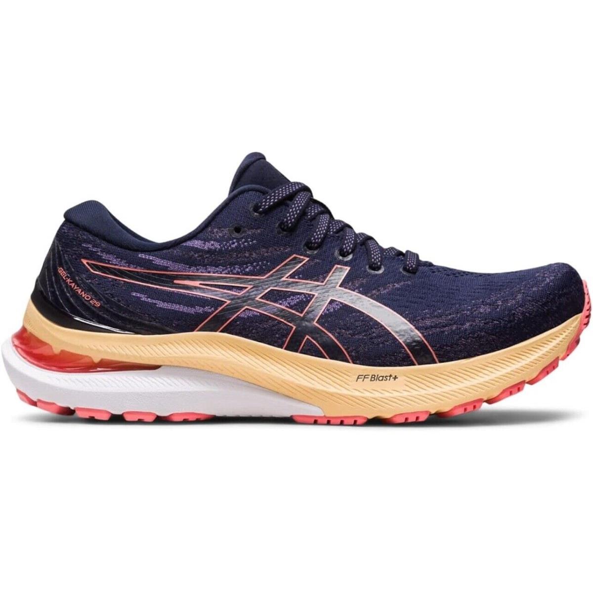 Asics Women s Gel-kayano 29 Running Shoes Size 8 Midnight/papaya 1012B272-402