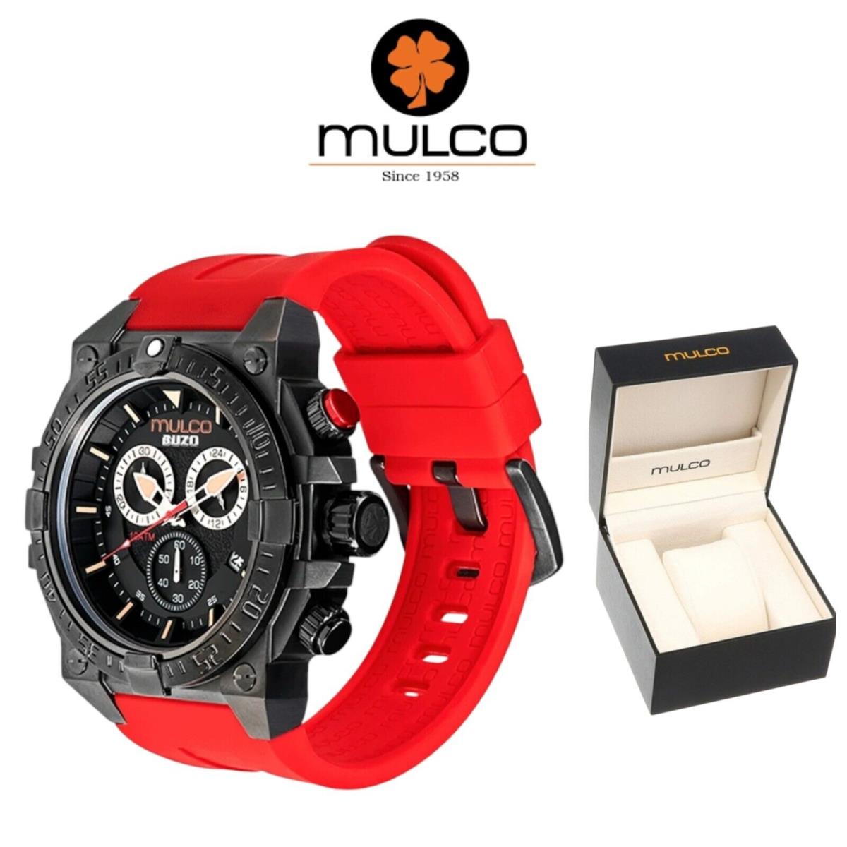 Buzo Diver MW3-20006-742 Watch with Blue Silicone Strap Red by Mulco