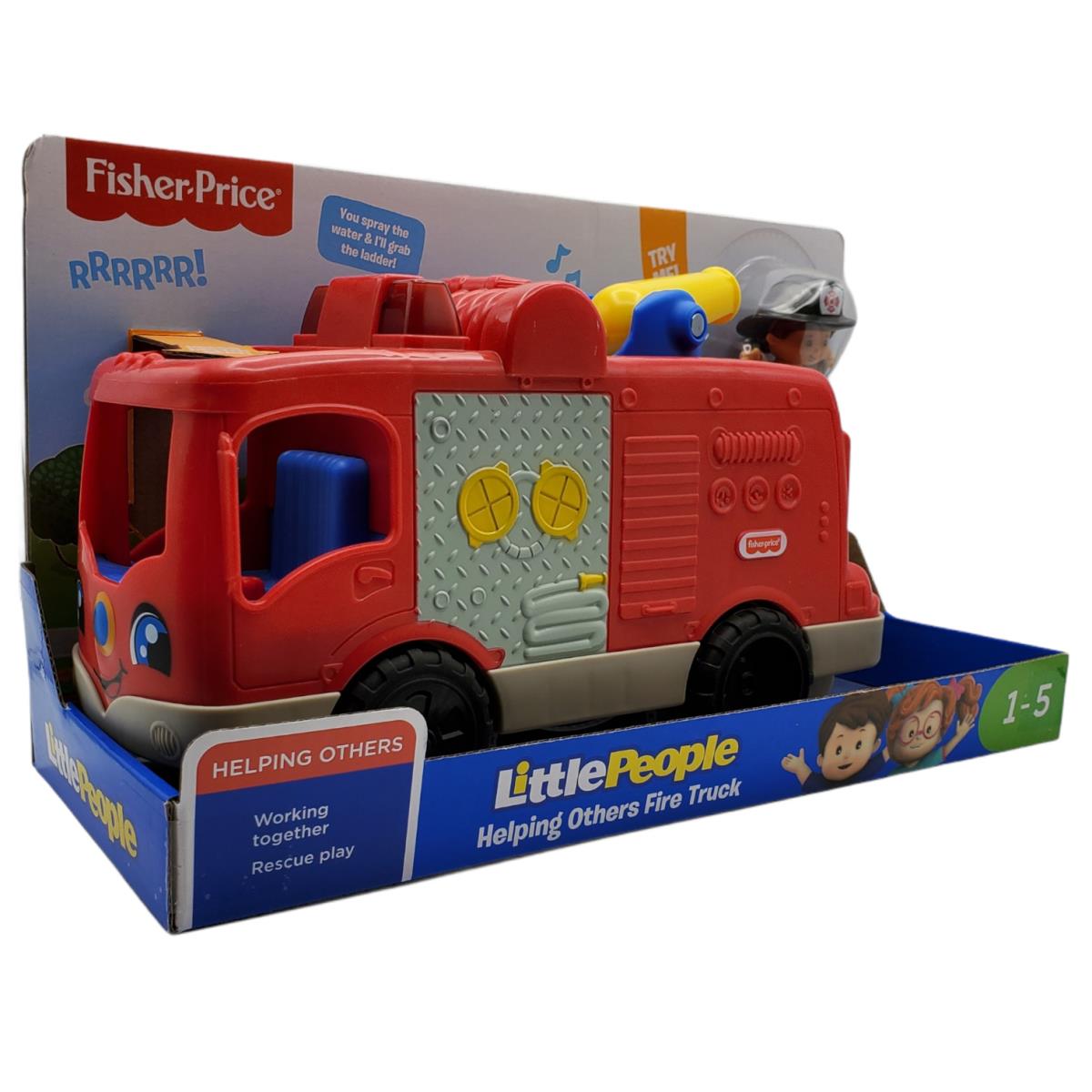 Fire Engine Toy Truck Fisher Price Little People Light Up Singing Ages 1-5