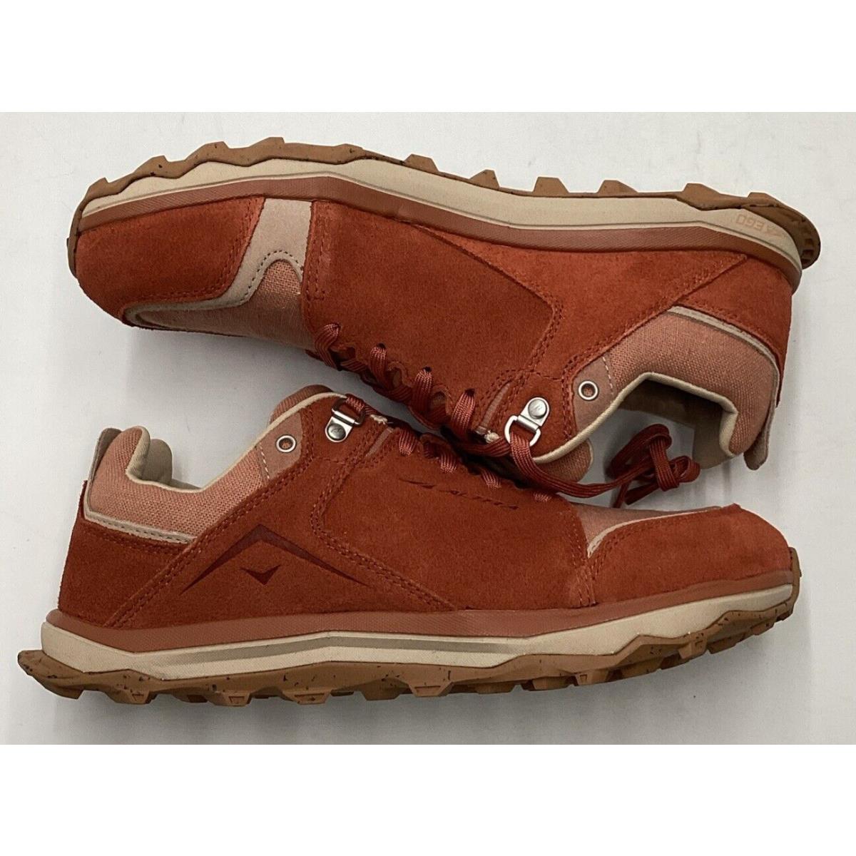 Altra Men`s LP Alpine Hemp Canvas Vamp Suede Trail Hiking Shoes Red Size 9