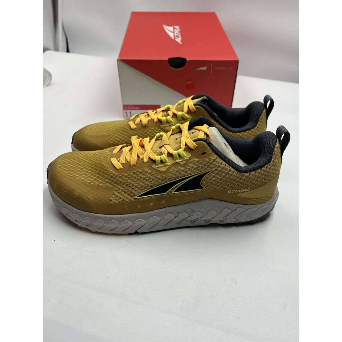 Altra Mens Outroad Ego Trail Running Hiking Shoes Yellow Gold Grey Sz 11