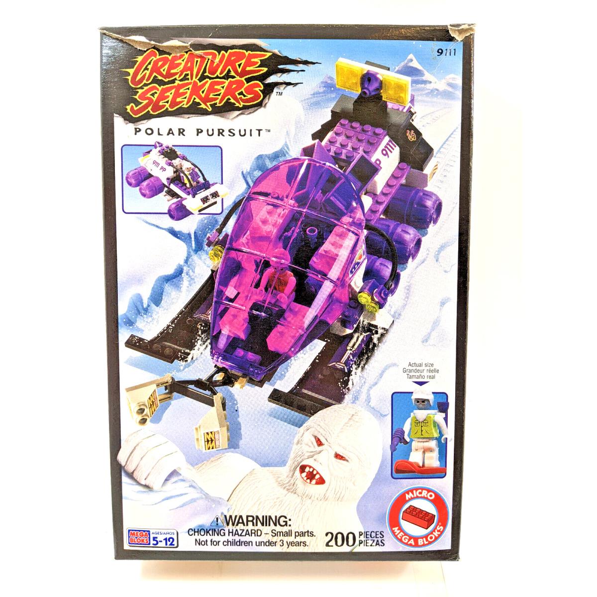 Mega Bloks Creature Seekers Polar Pursuit Set 9111 Monster Exploration Sled