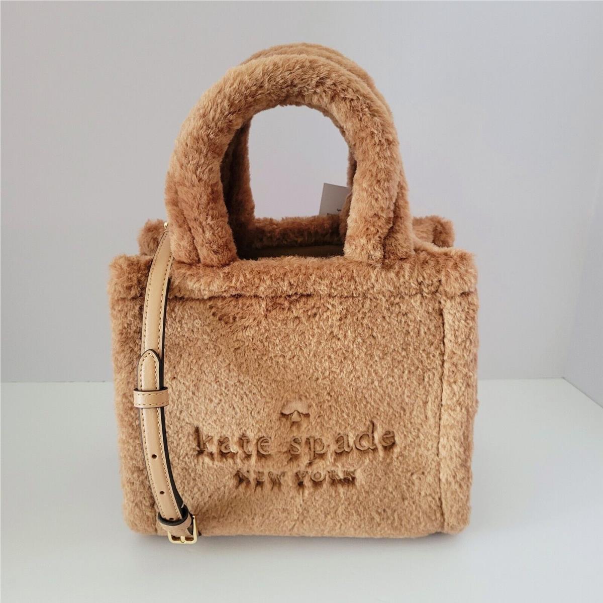 Kate Spade KI861 Ellie Fur Small Tote Handbag Crossbody Light Fawn Bag