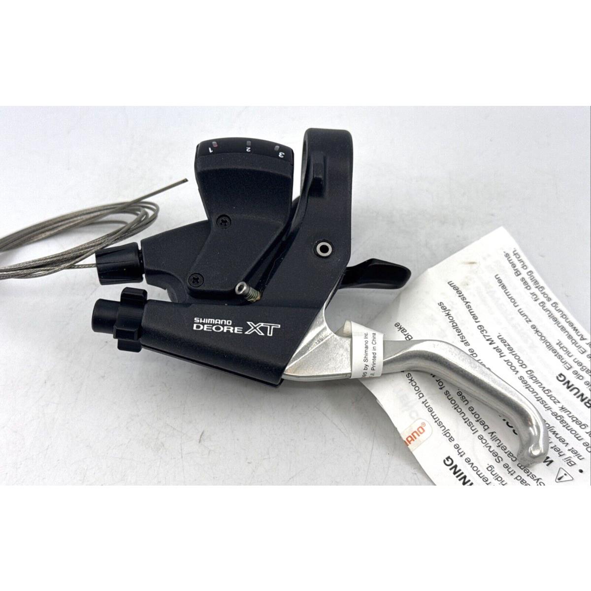 Nos Shimano Deore XT ST-M739 Left Brake Shifter Mtb 3-Speed Rapidfire Black