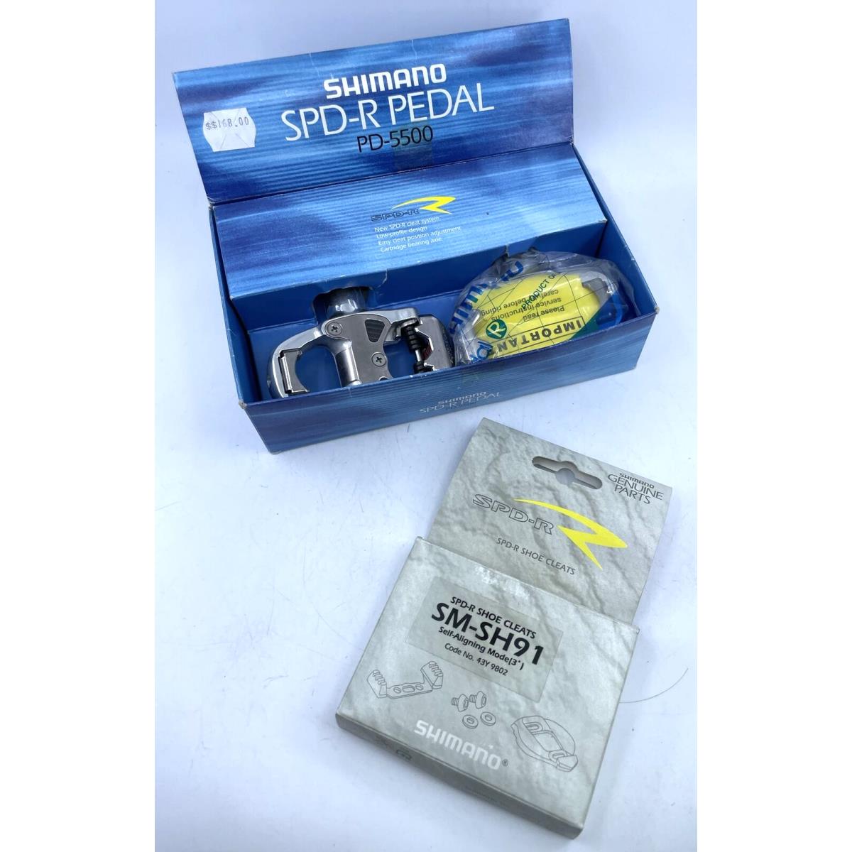 Nos Shimano 105 Spd-r PD-5500 Silver Alloy Clipless Pedals Cleats