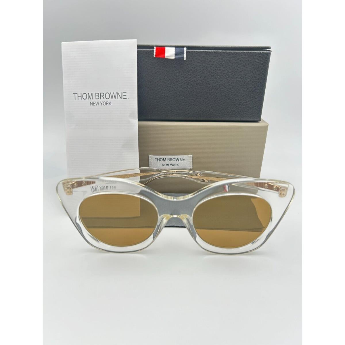 Sunglasses TBS508-C-CLR-AF 52 Clear Brown Gold Flash 52mm by Thom Browne