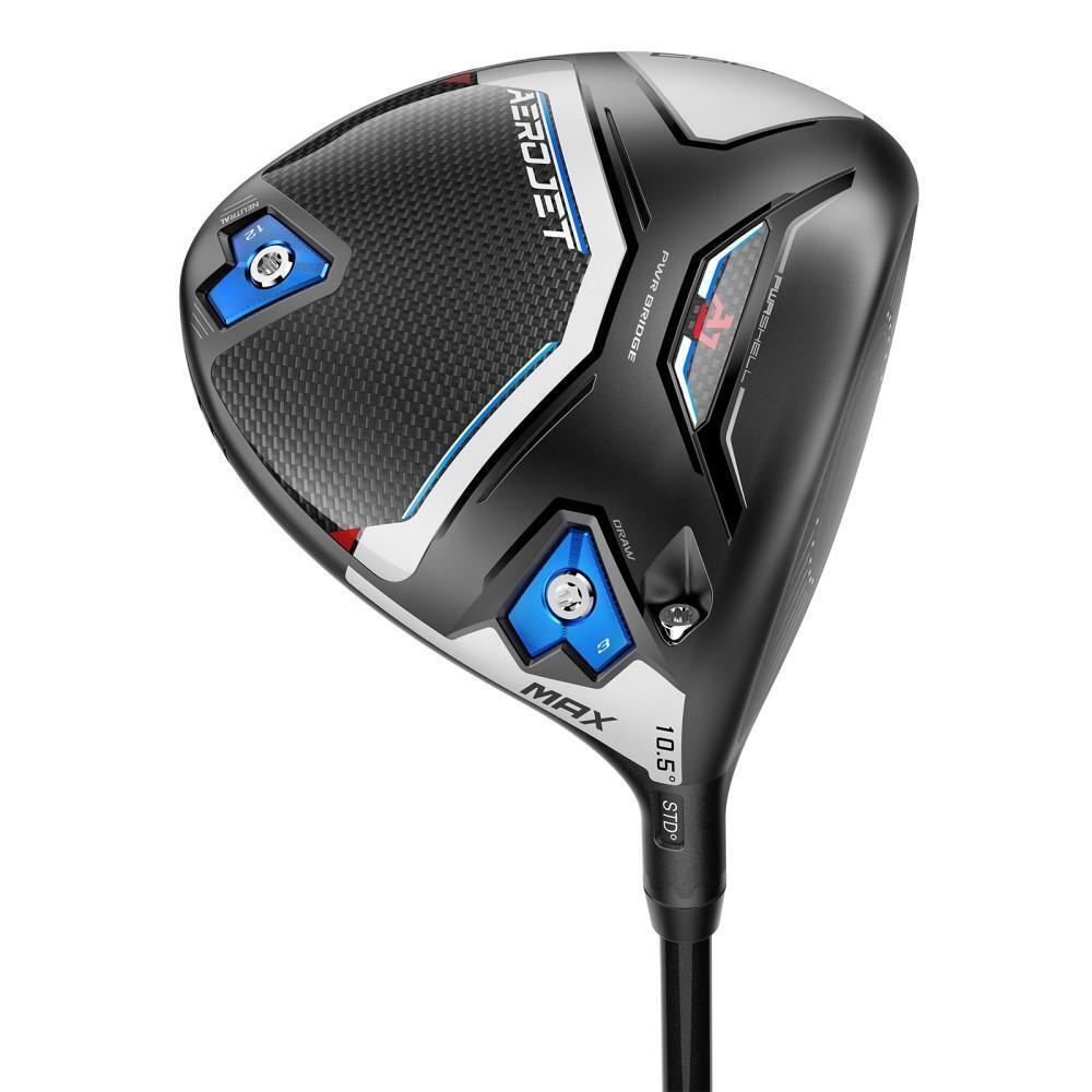 Cobra Golf Aerojet Max Draw Biased Driver Low Spin Ultimate Distance - Matte Black/White/Blue