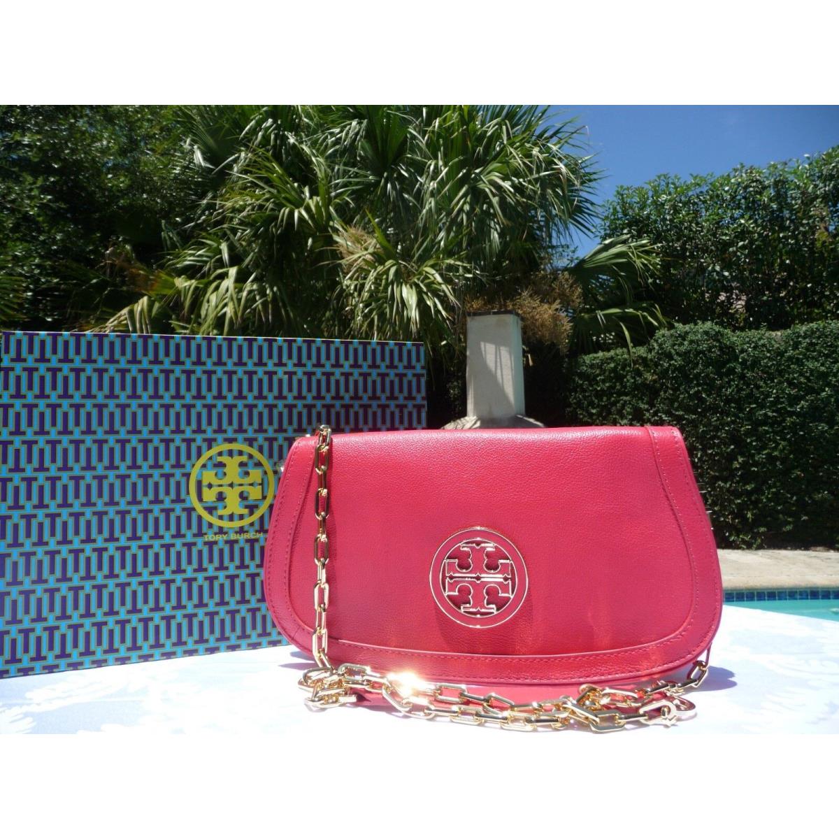 Tory Burch Amanda Logo Clutch Crossbody Carnival $350-PLUS Gift Bag