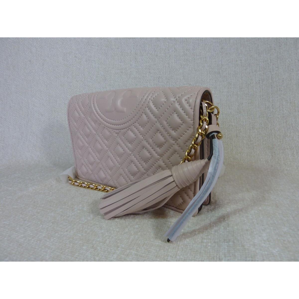 tory burch fleming wallet shell pink