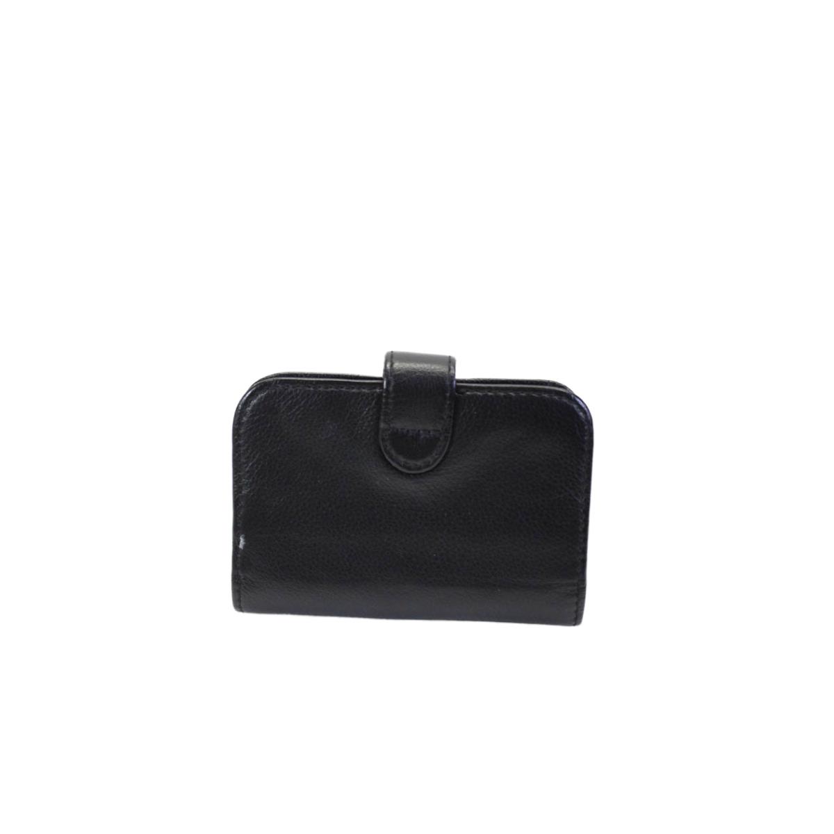 Ralph Lauren Mens Calf-leather Gusset Snap Buttoned Credit Card Wallet Black