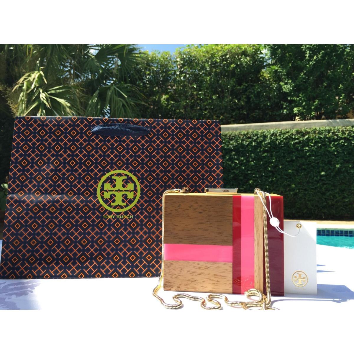 Tory Burch Color Cube Minaudiere Clutch Pink Multi Gift Bag