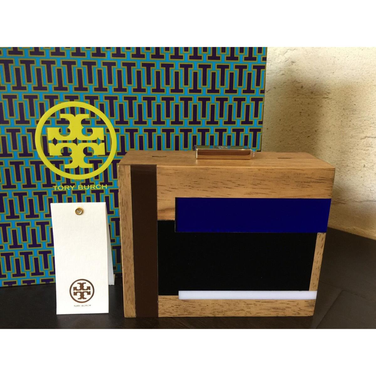 Tory Burch Color Cube Minaudiere Clutch Blue Multi Gift Bag