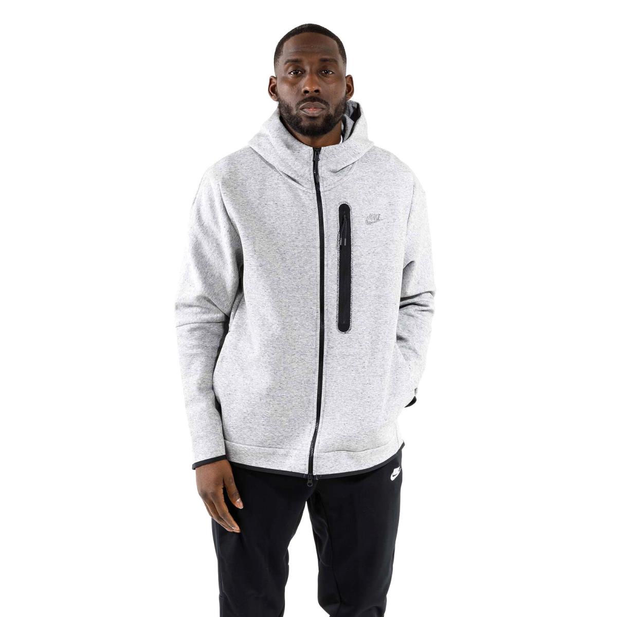 Men`s Nike Black/grey Tech Fleece Full Zip Hoodie - XL