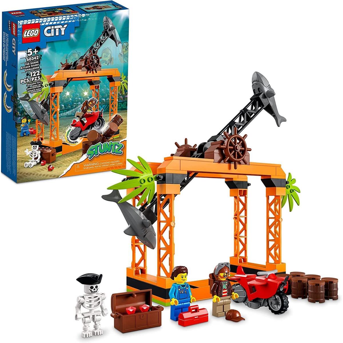 Lego City Stuntz The Shark Attack Stunt Challenge 60342 Building Toy Set For Boy