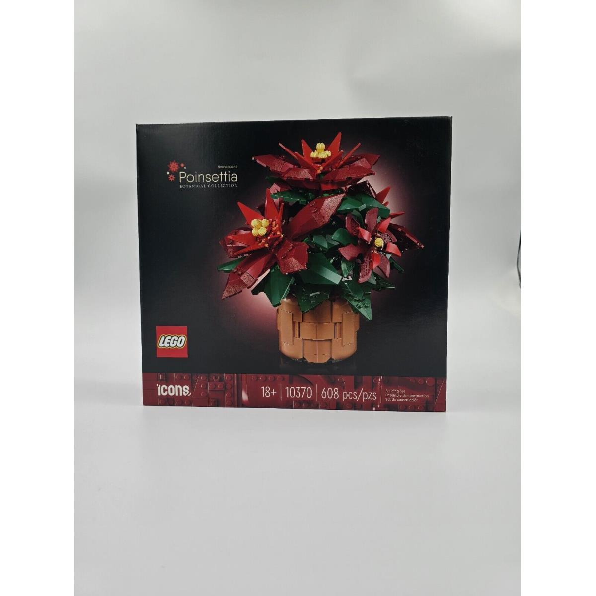Lego Icons Poinsettia Building Set - Artificial Flowers Christmas Decor 10370