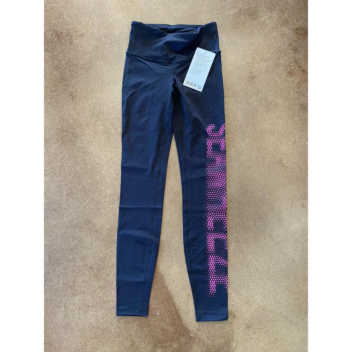 Lululemon Speed Wunder MR Tight Seawheeze Size 4 Black