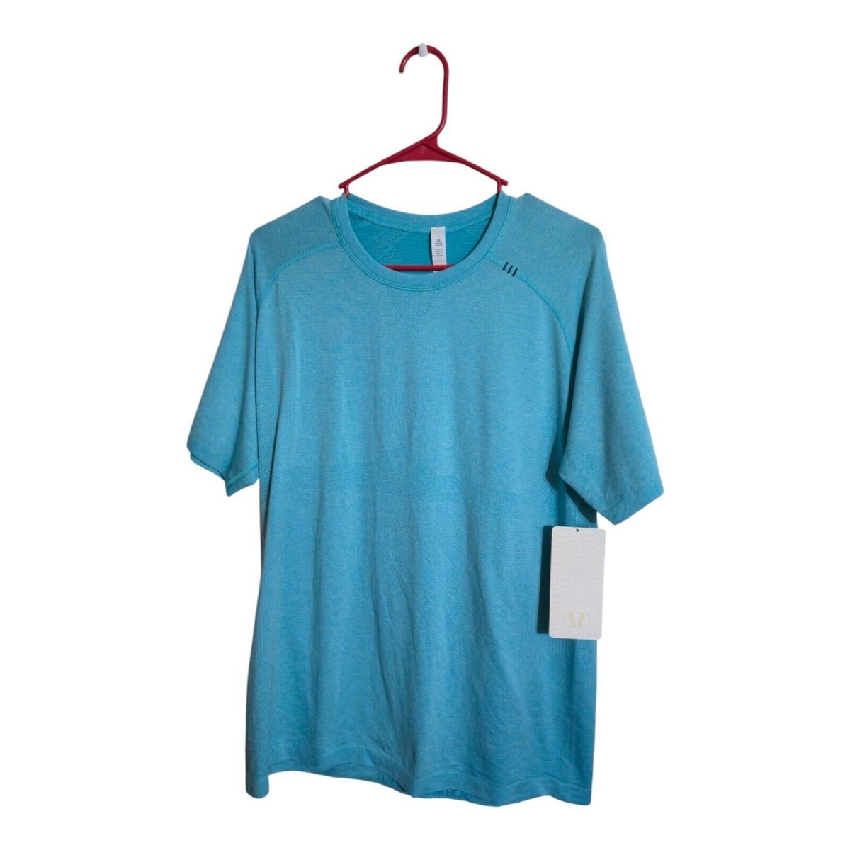 Lululemon Top Men L Blue Metal Vent Tech SS Athleisure Sportswear Gorpcore