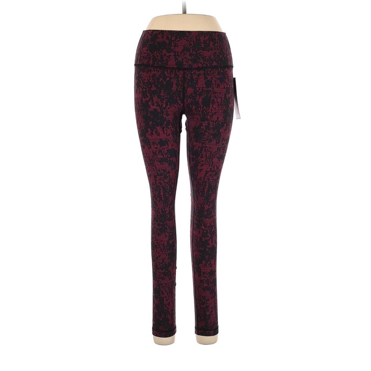 Lululemon Athletica Jacquard Garnet Black Wunder Under HR Tight Leggings - US 10