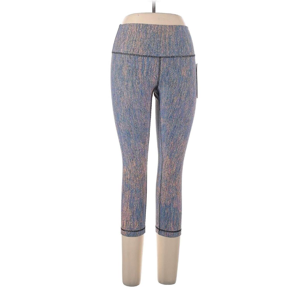 Lululemon Athletica Red Teal Wunder Under HR Crop 21 Jacq Leggings - US 10