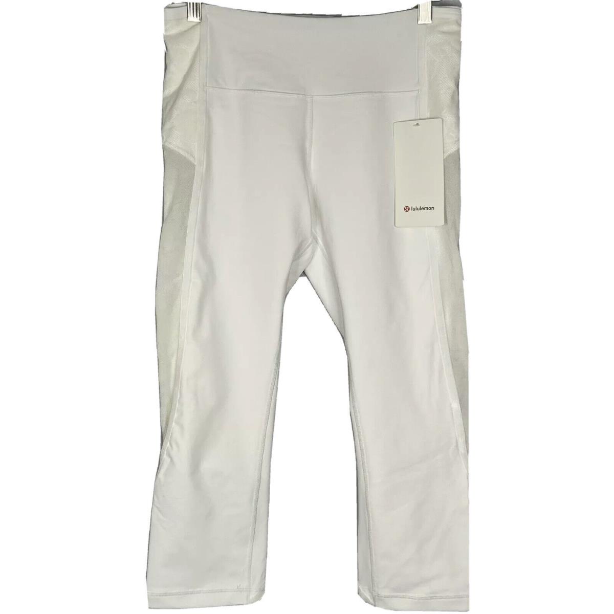 Lululemon Women s Wunder Under HR Crop Flocked Size 10 Color White