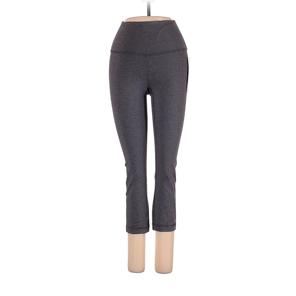 Lululemon Athletica Heathered Black Wunder Under HR Crop 21 Leggings - US 4