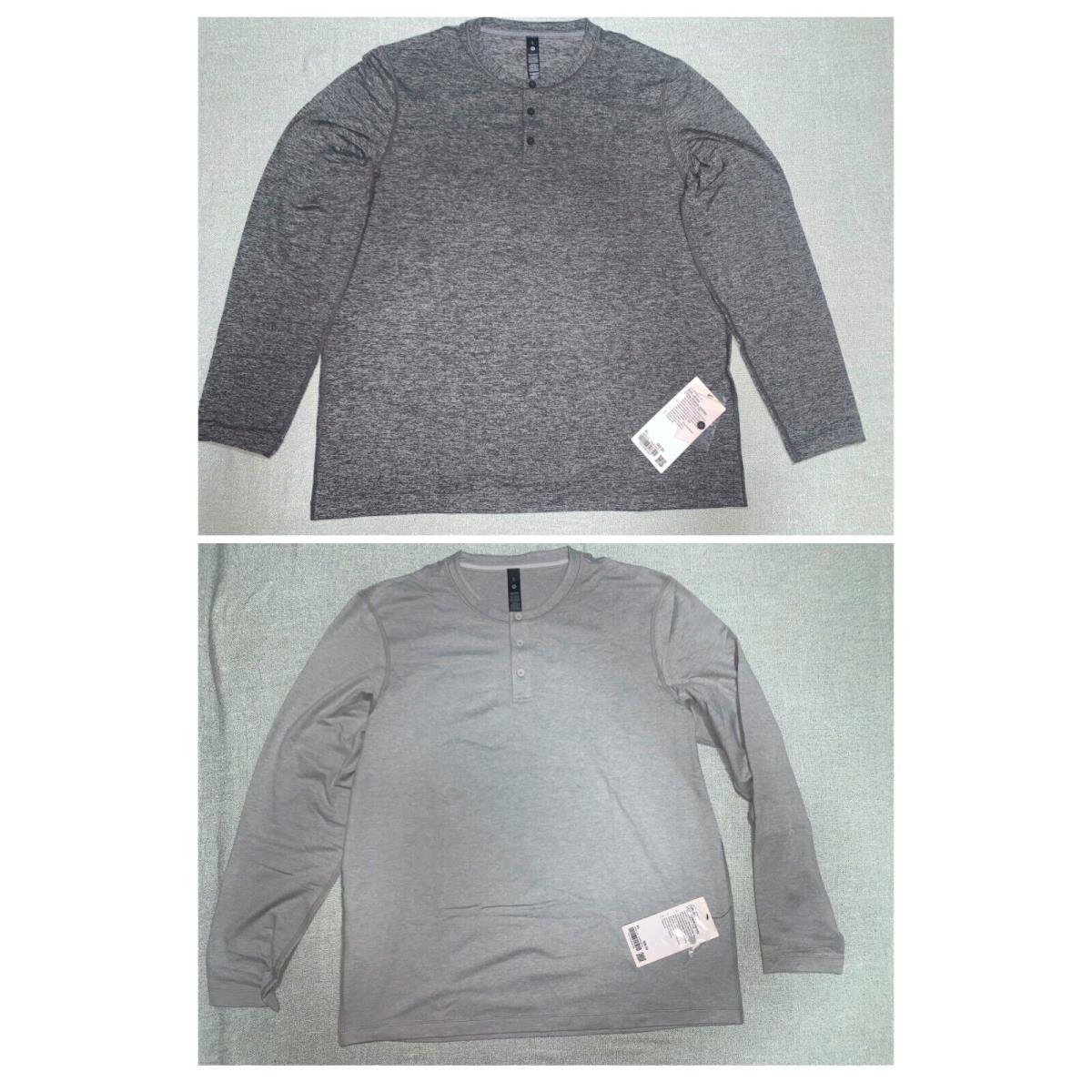 Lot of 2 Lululemon Soft Jersey Long-sleeve Henley XL