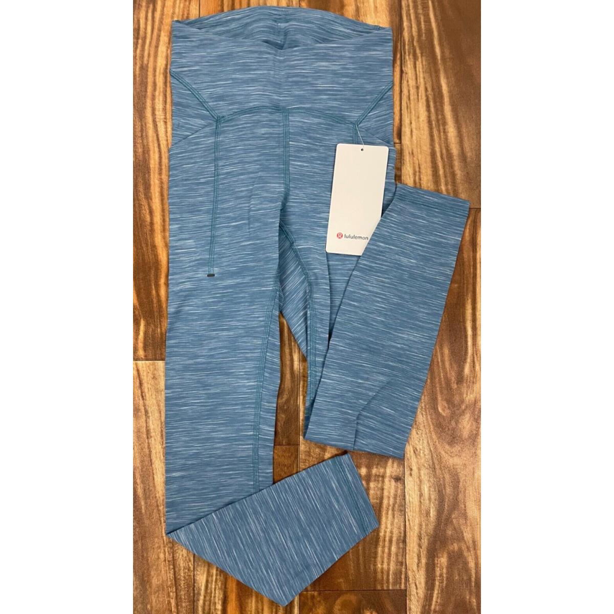 Lululemon Power Thru Tight 25`` In Heathered Capture Blue Size: 2