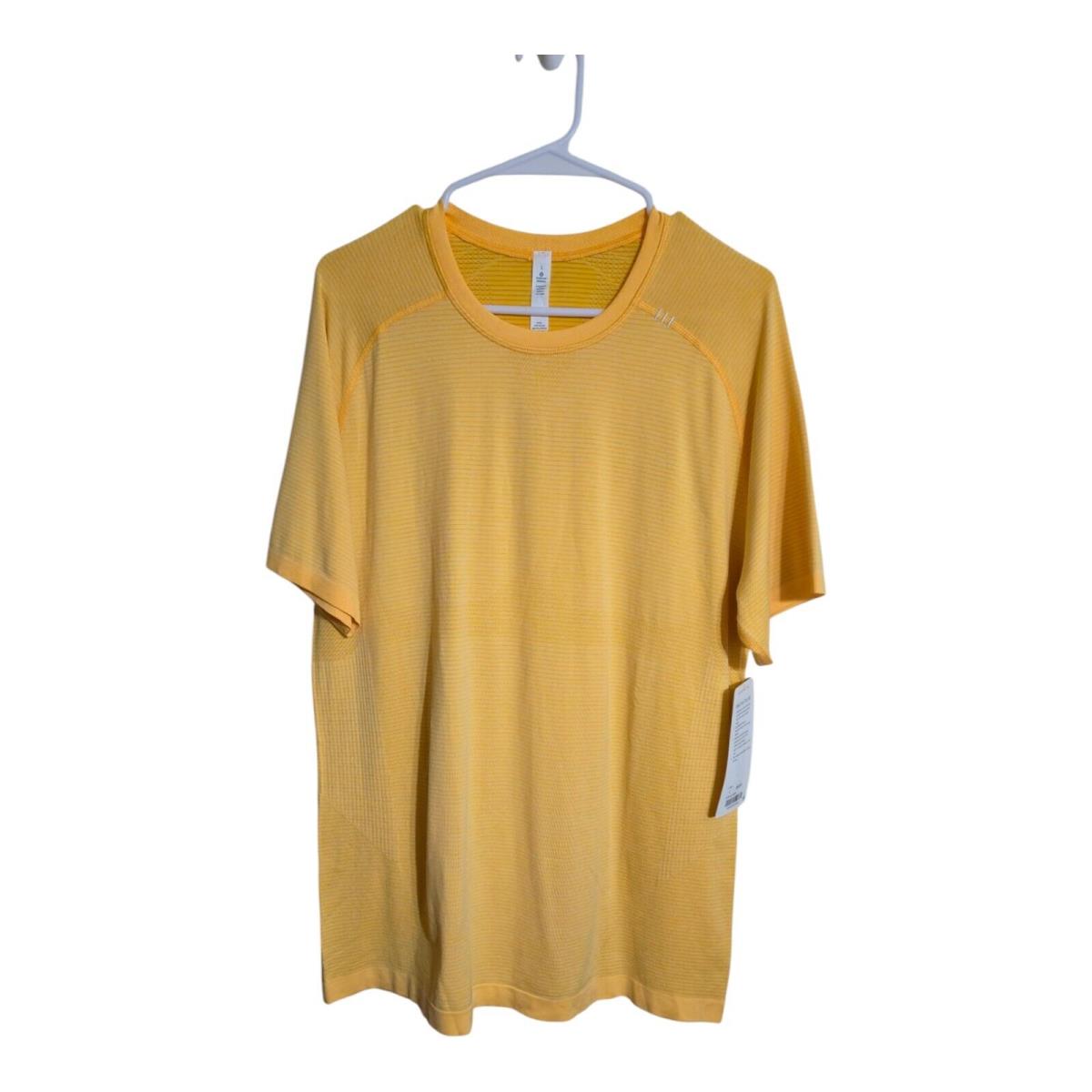 Lululemon Top Men L Yellow Metal Vent Tech SS Athleisure Sportswear Gorpcore