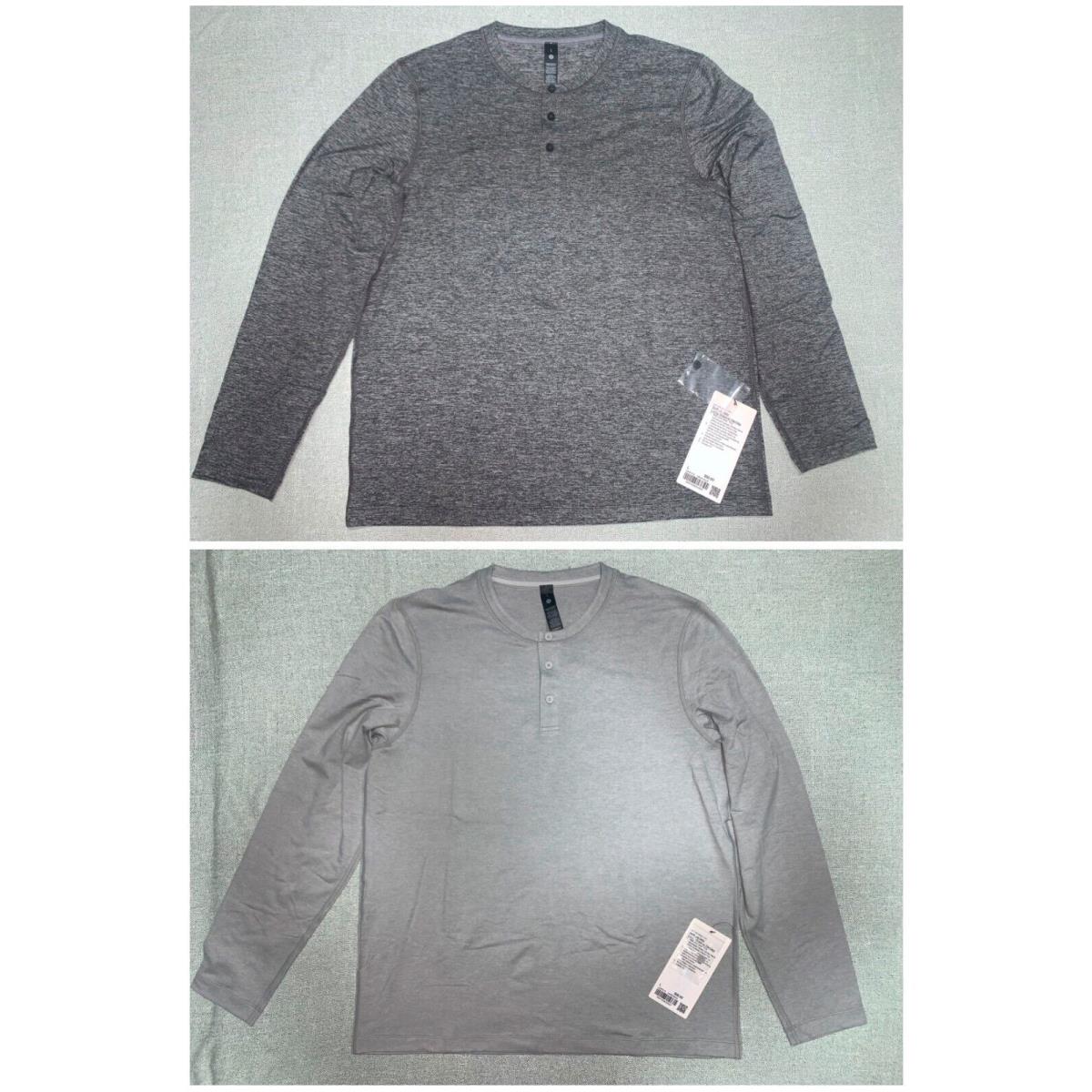 Lot of 2 Lululemon Soft Jersey Long-sleeve Henley L