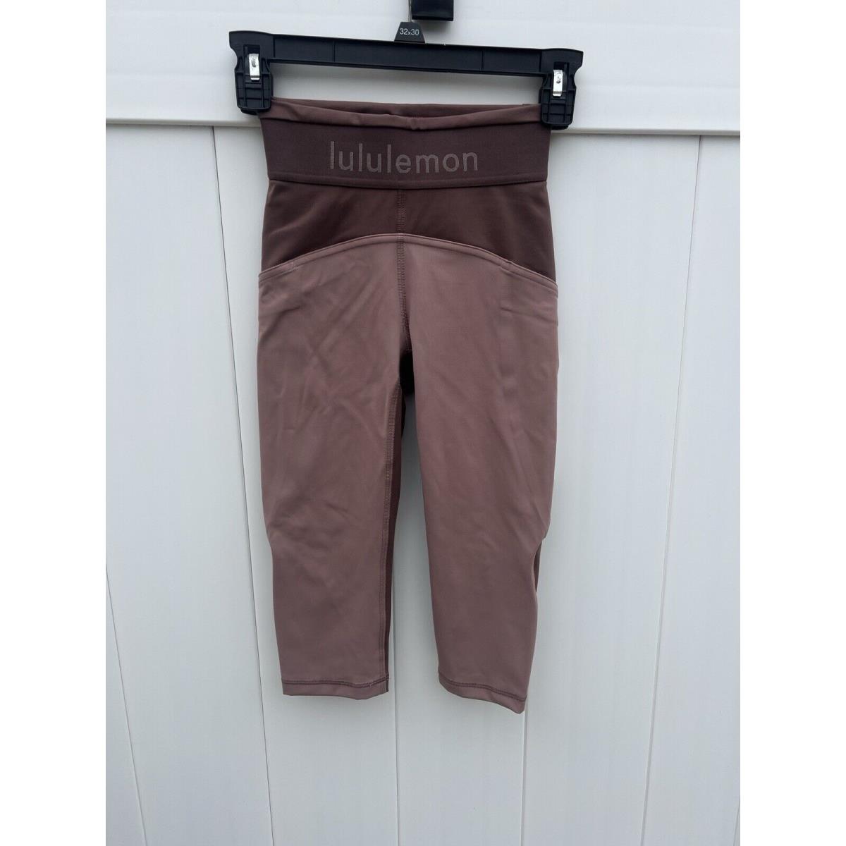 Lululemon Sz 0 Logo Waistband Everlux Train Crops 15
