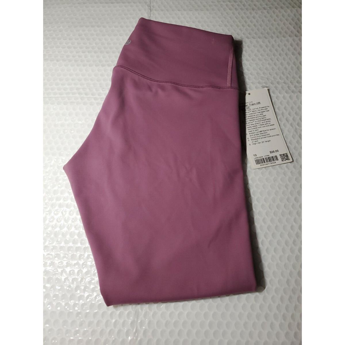 Lululemon High Rise Wunder Under Leggings Women`s Size 10 Pink 25 Inseam