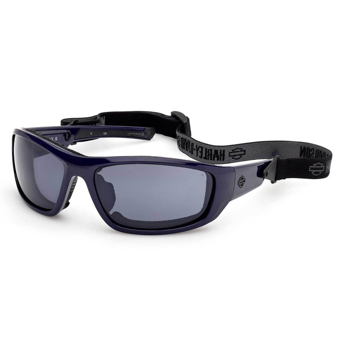 Harley-davidson Men`s Blaze Ace 2.0 Sunglasses w/ Headstrap Shiny Blue Frames