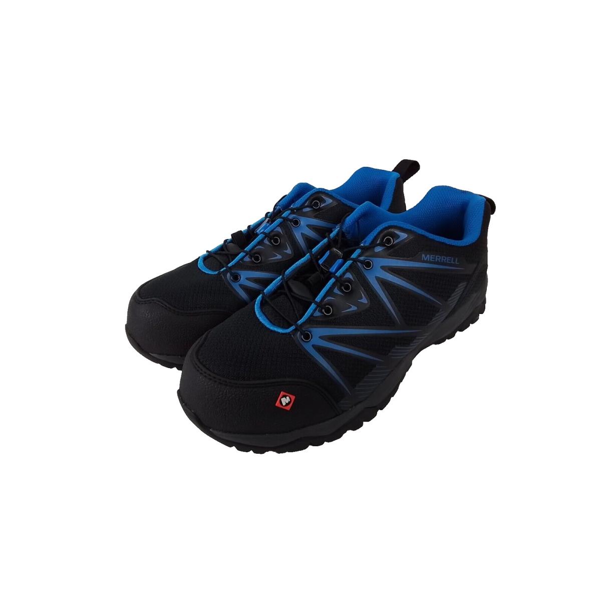 Merrell Men`s Fullbench Composite Toe Csa Work Shoes Black/blue Size 8.5 US
