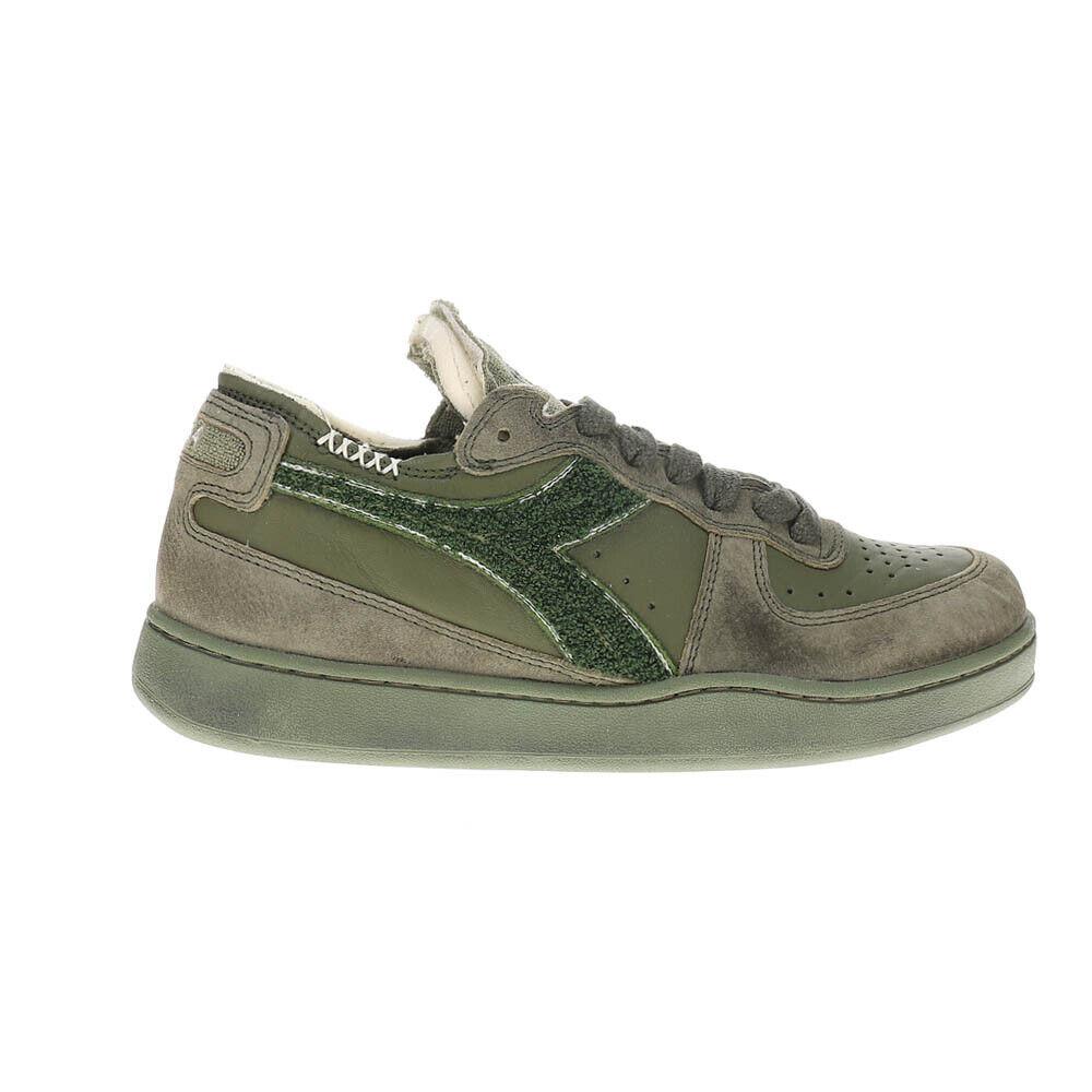 Diadora Mi Basket Row Cut Terry Lace Up Mens Green Sneakers Casual Shoes 180206 - Green