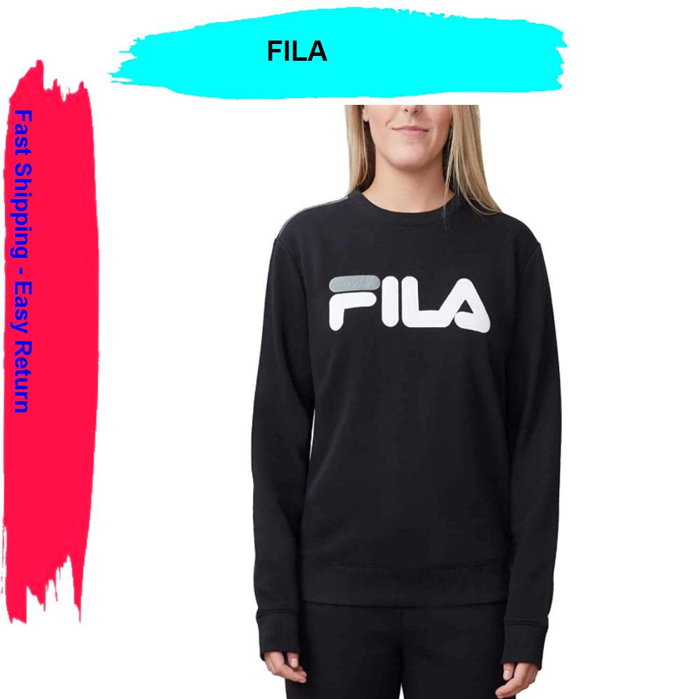 Fila Women`s French Terry Crew Neck Sweater Black S