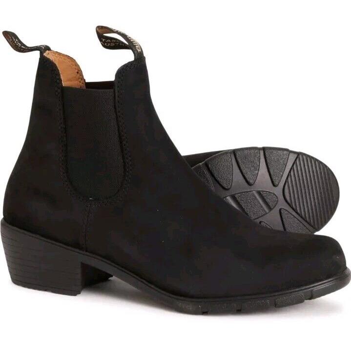 Blundstone BL 1960 Ankle Chelsea Boot Low Heel Black Nubuck AU 3.5 Womens 6.5 US