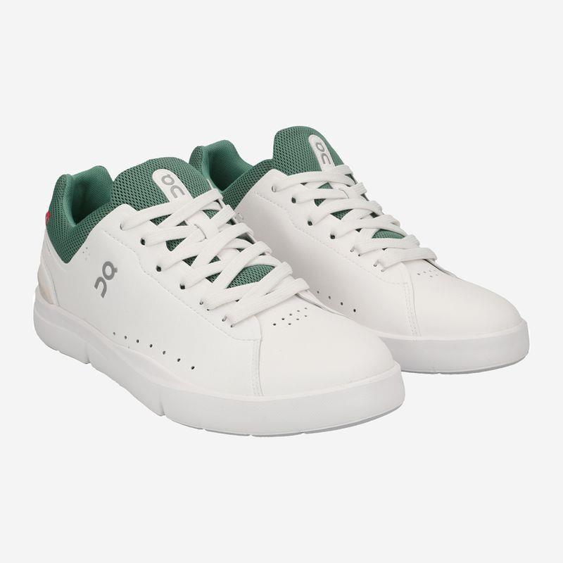 On Running Women`s The Roger Advantage Sneakers White/green Size 10.5