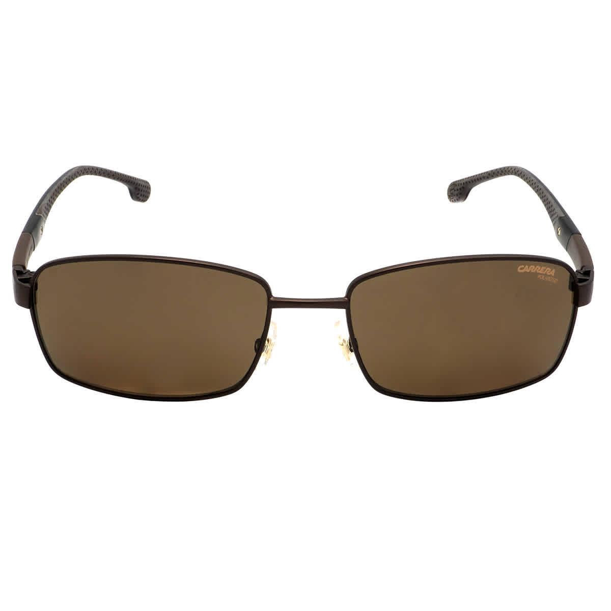 Carrera Polarized Bronze Rectangular Men`s Sunglasses Carrera 8037/S 0VZH/SP 58