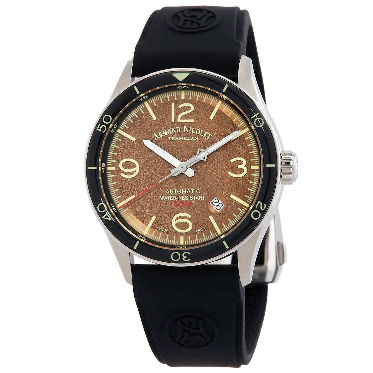 Armand Nicolet M2H Automatic Brown Dial Men`s Watch A740HNA-MR-GG2710N
