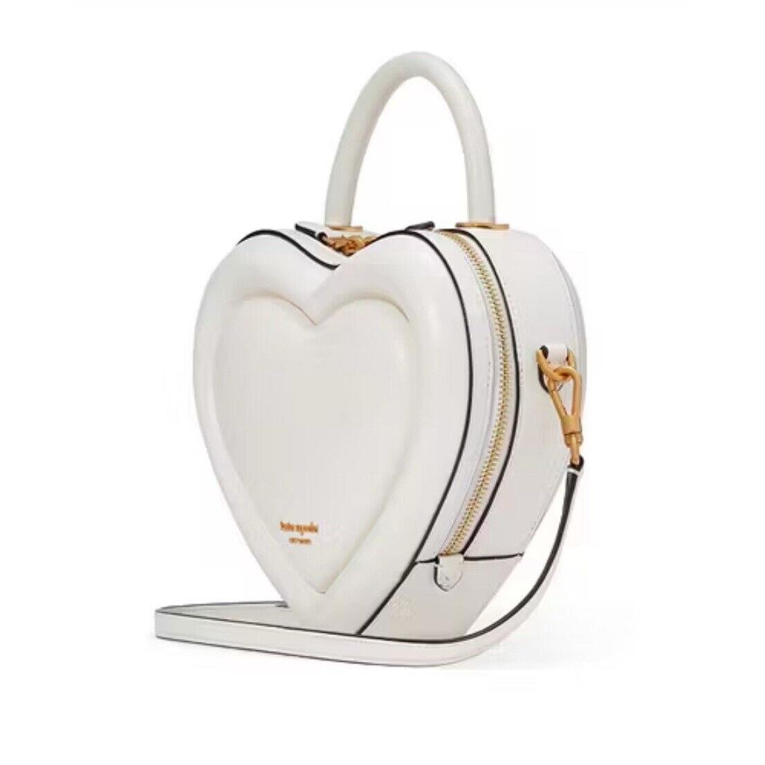 Kate Spade Pitter Patter Leather 3-D Heart Crossbody - Cream