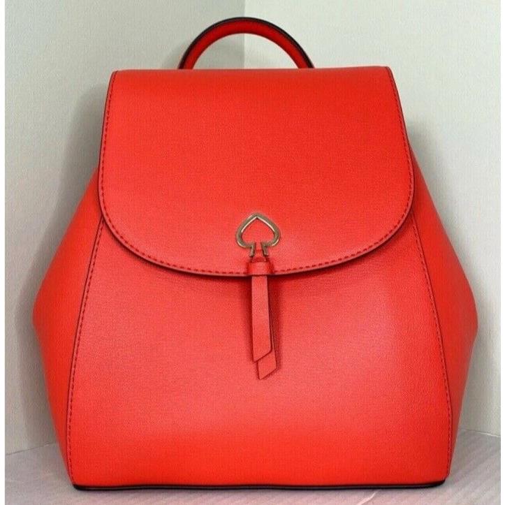 New Kate Spade Adel Medium Flap Backpack Leather Geranium