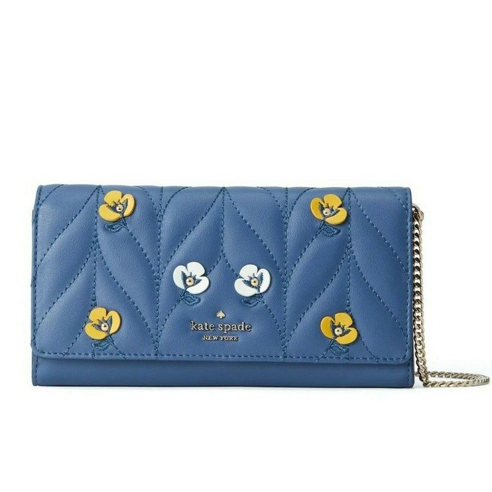 Kate Spade Floral Leather Crossbody Bag Consell Blue