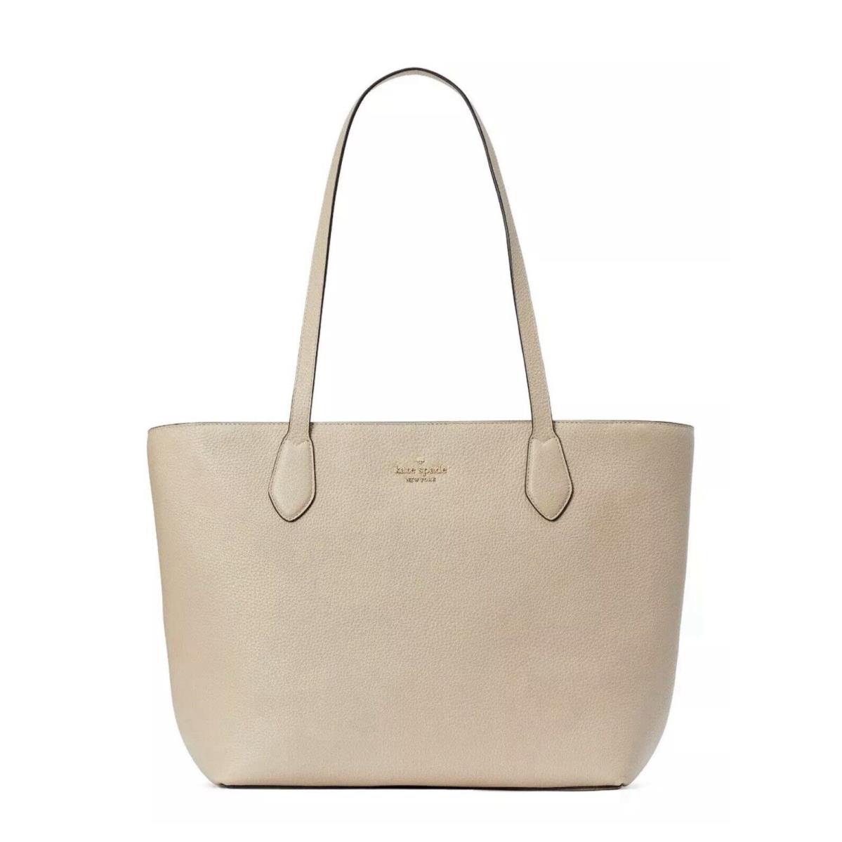New Kate Spade Leila Tote Pebble Leather Light Sand