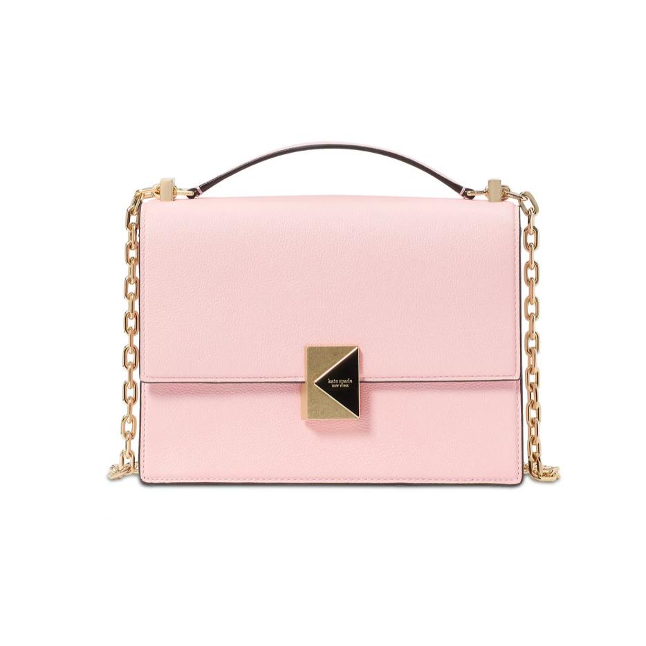 Kate Spade Deco Pebbled Leather Chain Shoulder Bag Pastry Pink Multi