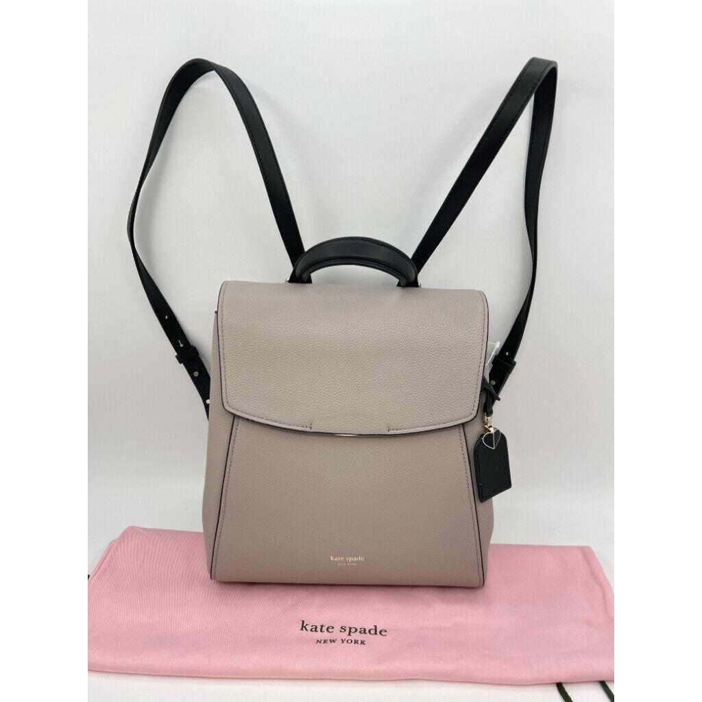 Kate Spade Grace Medium Backpack Grey Black Handbag Purse Travel Classic
