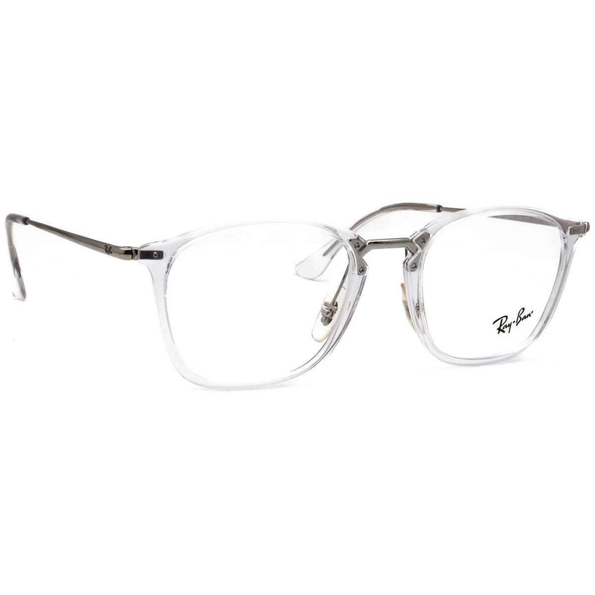 Ray-ban Eyeglasses RB 7164 2001 Crystal Clear/silver Square Frame 52 20 150