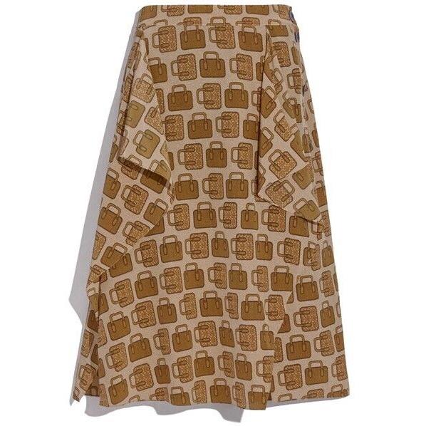 Coach Silk Handbag Print Skirt Size US 4