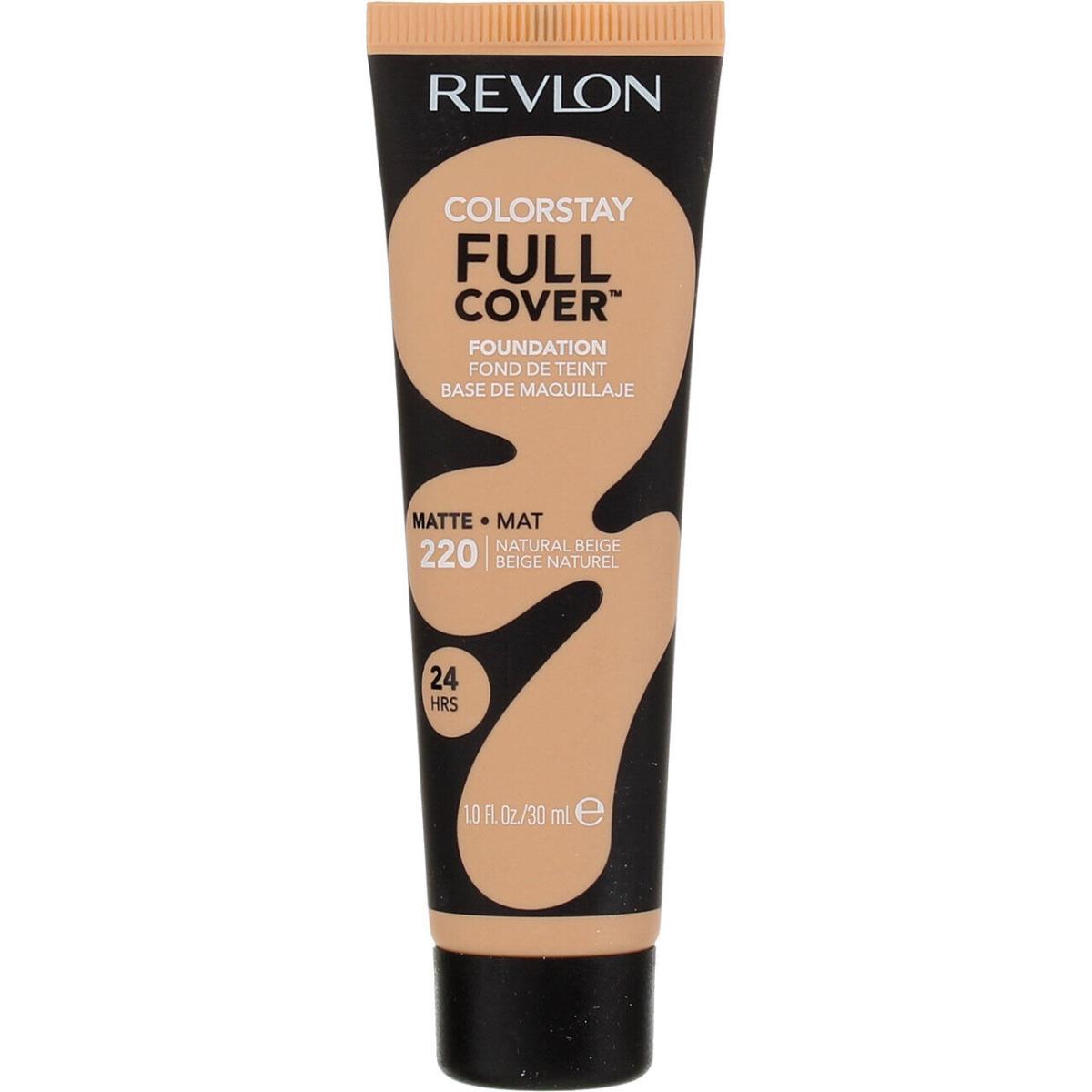3 Pack Revlon Colorstay Full Cover Matte Foundation Natural Beige 220 1 fl oz - Beige