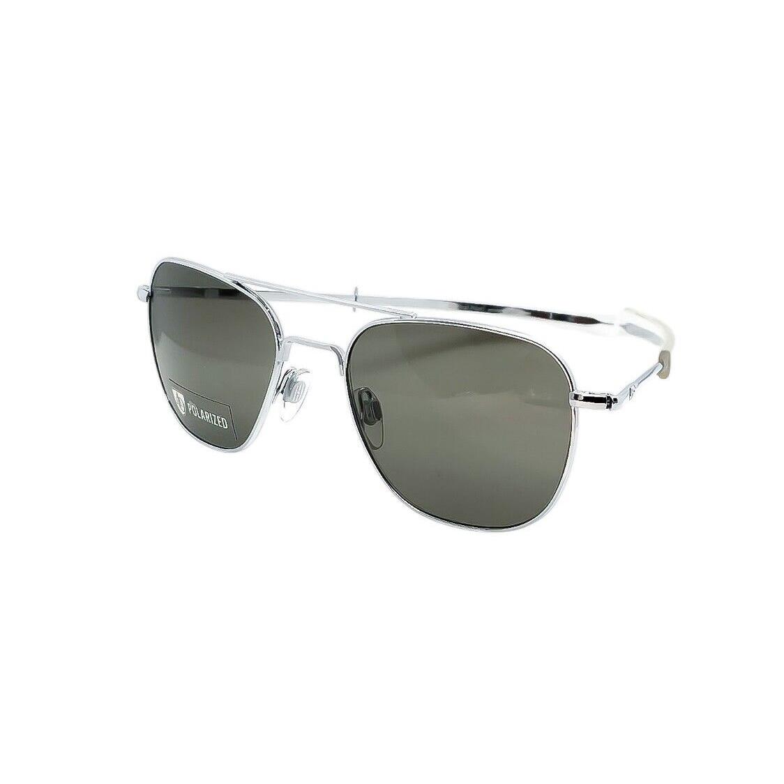 American Original Pilot Optical Pilot Sunglasses Silver/ Glass Polarized Size 55