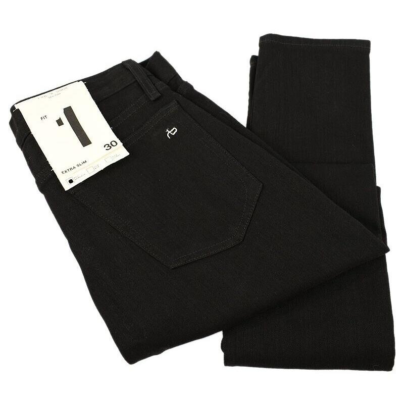 Rag Bone Mens Black Fit 1 Extra Slim Mid Rise 5-Pocket Button Fly Jeans 30